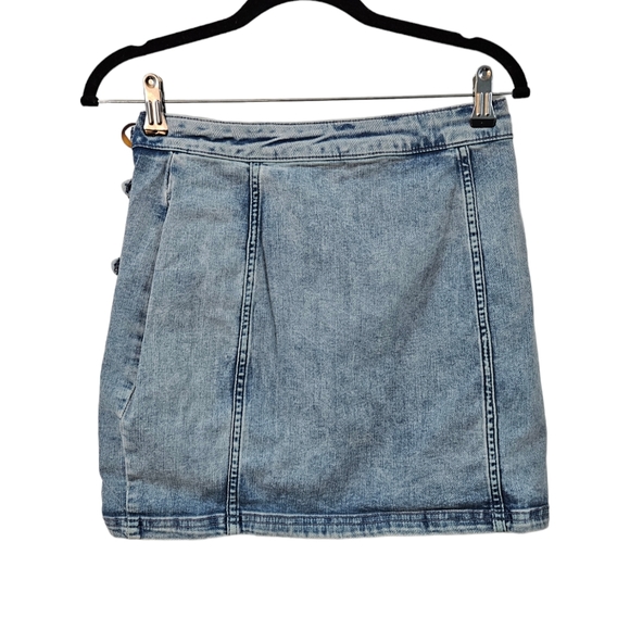 Free People Little Daisy Button Side Denim Skirt Size 6 - Picture 7 of 8